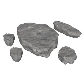 自然质朴风格石桌凳su模型 SU模型下载