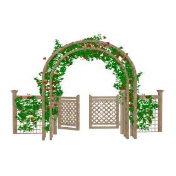 乡村花园门篱笆门蔓藤植物su模型 SU模型下载