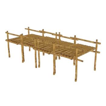 竹制码头小桥su模型 SU模型下载