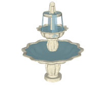 欧式喷泉流水景观su模型