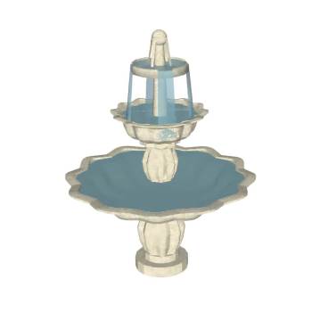 欧式喷泉流水景观su模型 SU模型下载