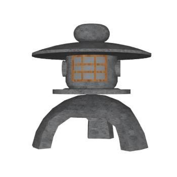 日式石灯笼景观su模型 SU模型下载