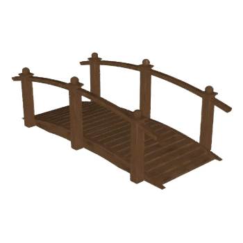 中式木桥景观桥su模型 SU模型下载