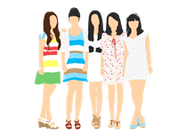 2D多人女孩人物su模型