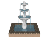 欧式景观喷泉水流su模型