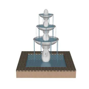 欧式景观喷泉水流su模型 SU模型下载