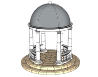 欧式穹顶亭子su模型