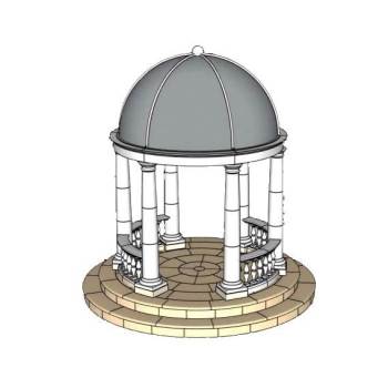 欧式穹顶亭子su模型 SU模型下载