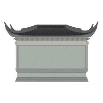 中式传统照壁影壁墙su模型 SU模型下载