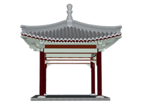 中式古建筑凉亭四角亭子su模型