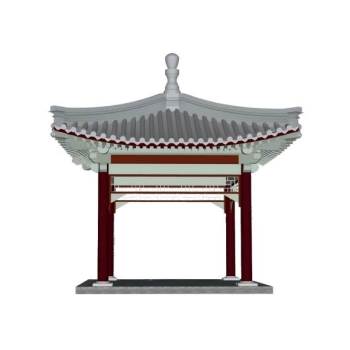 中式古建筑凉亭四角亭子su模型 SU模型下载