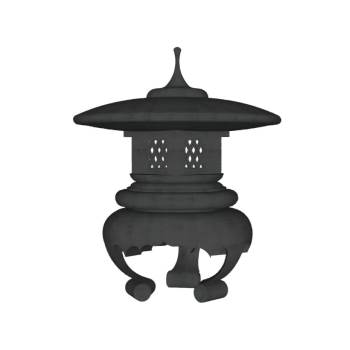 日式石灯笼景观小品su模型 SU模型下载