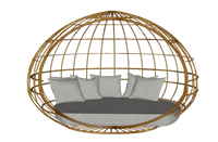 户外藤编沙发su模型