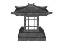 日式石制水钵石灯笼su模型