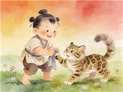 水彩画:1200年前中国人撸的是豹猫