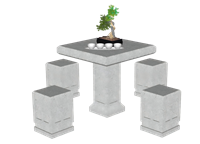 园林公园石桌凳su模型