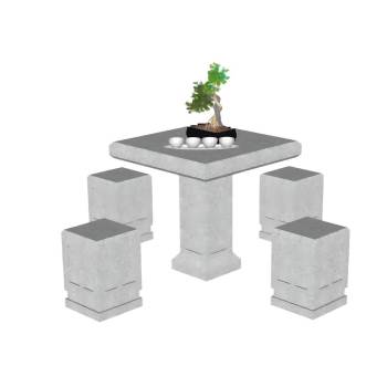 园林公园石桌凳su模型 - SU模型免费下载_sketchup模型