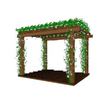 木制花园藤架蔓藤su模型 SU模型下载