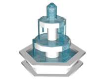 喷泉流水景观su模型