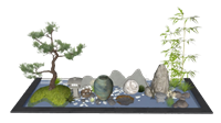 日式庭院景观陶罐迎客松su模型