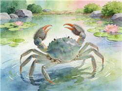 水彩画:大闸蟹为何会在欧美泛滥成灾？