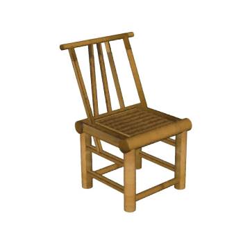 竹制椅子su模型 SU模型下载