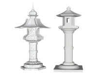 日式石灯笼景观构建物su模型