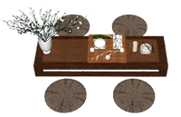 中式茶室茶桌su模型