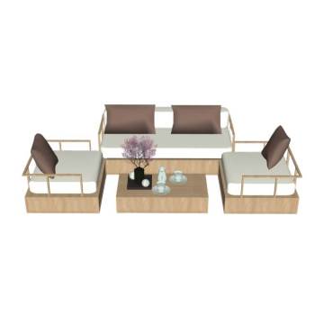 户外中式沙发su模型 SU模型下载