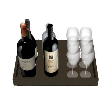 红酒瓶高脚杯装饰摆件su模型 SU模型下载