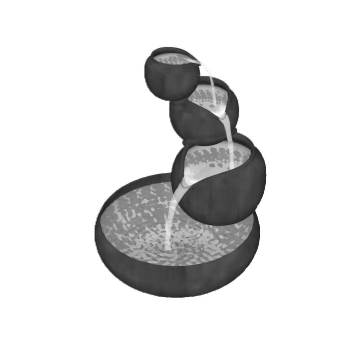 酒文化流水景观雕塑su模型 SU模型下载