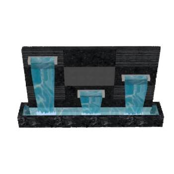 流水景墙景观跌水su模型 SU模型下载