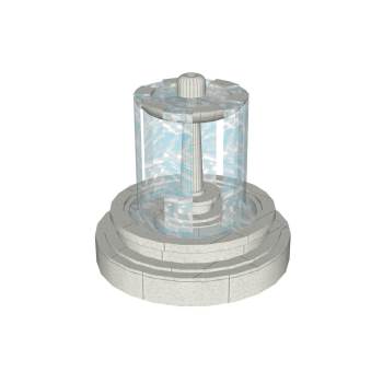 欧式简易喷泉流水景观su模型 SU模型下载