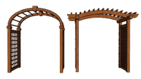 防腐木花架su模型