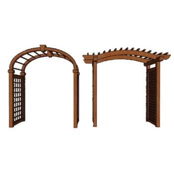 防腐木花架su模型 SU模型下载