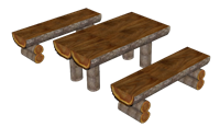 原木生态桌椅su模型