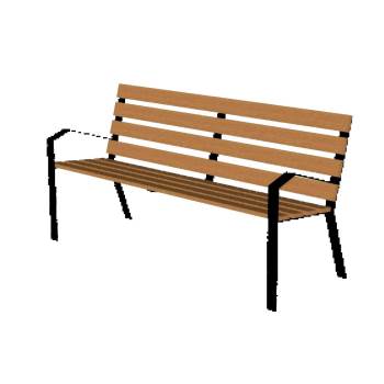 公园长椅公共椅子su模型 SU模型下载