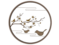 圆形花鸟装饰画su模型