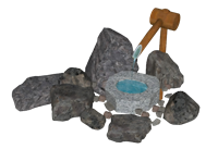 日式竹滴惊鹿石头景观su模型