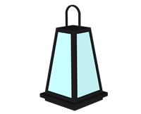 日式草坪灯景观灯su模型