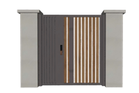 现代别墅入户门院门su模型