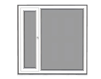 现代简约平开窗玻璃窗户su模型