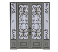 铁艺雕花大门su模型