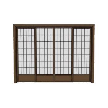 日式推拉门障子门su模型 - SU模型免费下载_sketchup模型
