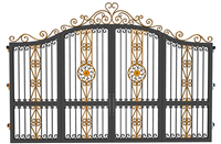 欧式古典风格铁艺大门su模型