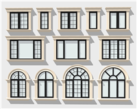 现代古典简约风格窗户su模型