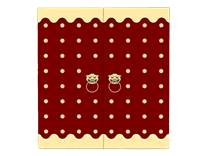 中式朱门王府大门带门扣su模型