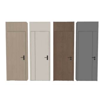 现代简约风格的室内套装门su模型 - SU模型免费下载_sketchup模型