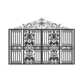 欧式古典风格的黑色铁艺大门su模型 SU模型下载