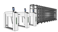 电动伸缩门刷脸门禁su模型
